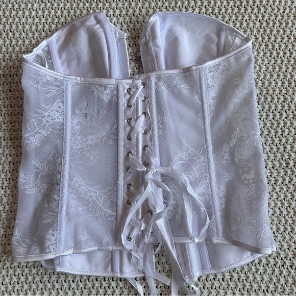 Adore Me Ashoka White Lace Corset NEW Women’s Size 0X (Sz 12-14) Bridal Gift - Picture 11 of 11